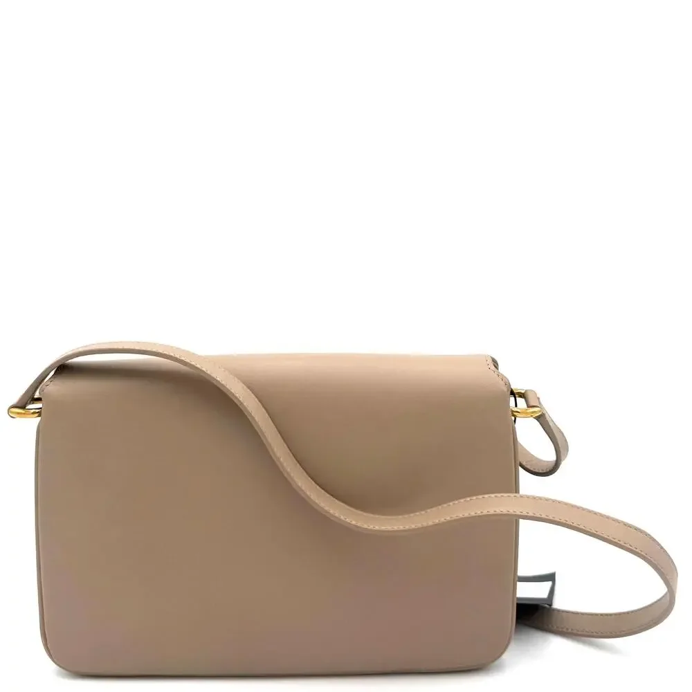 Le Maillon Beige Shoulder Bag With Matte Gold Hardware